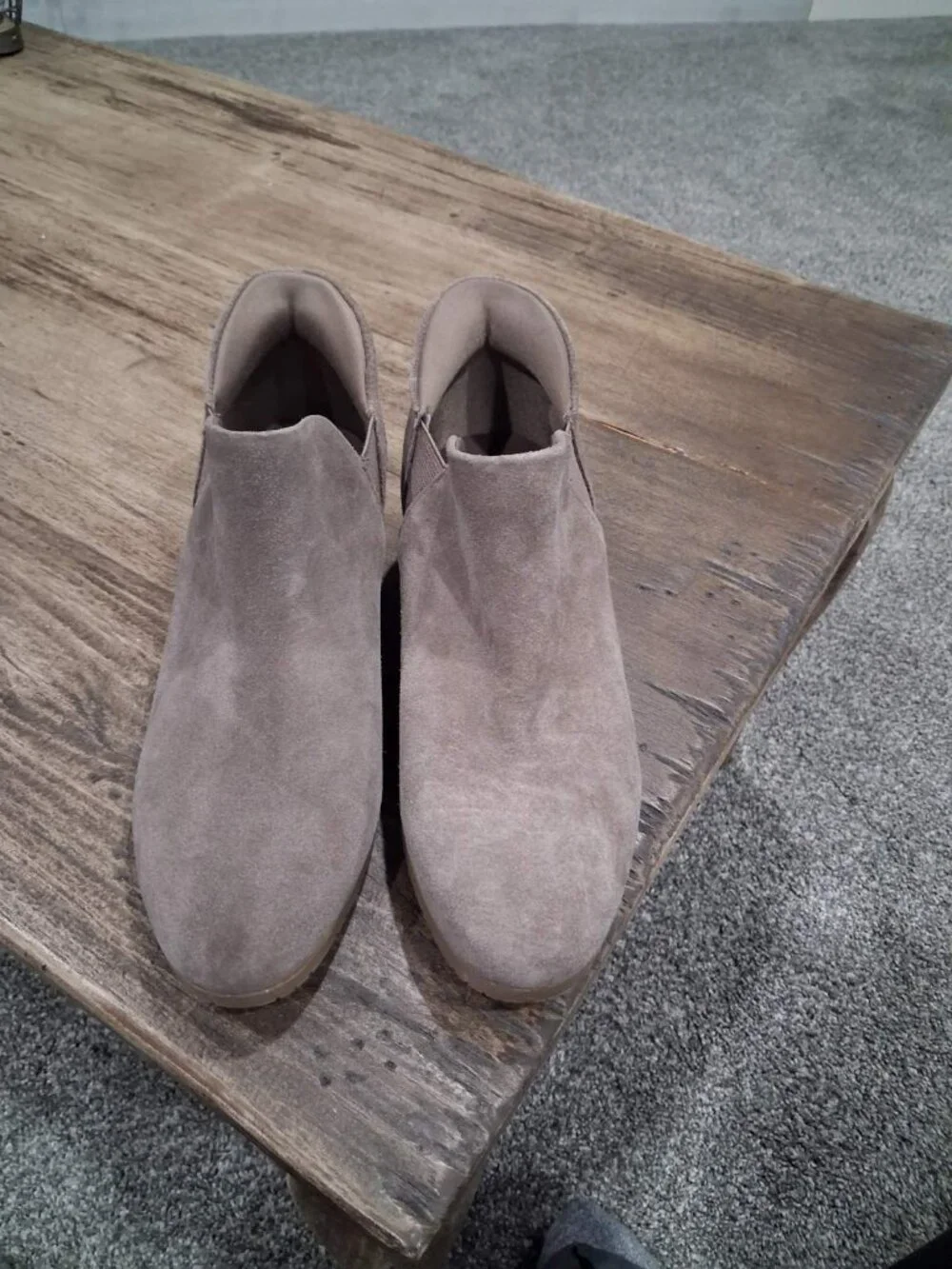 Kenneth Cole Reaction Sarafina Easy-On Ankle Boots – Concrete Suede – Size 7.5 (